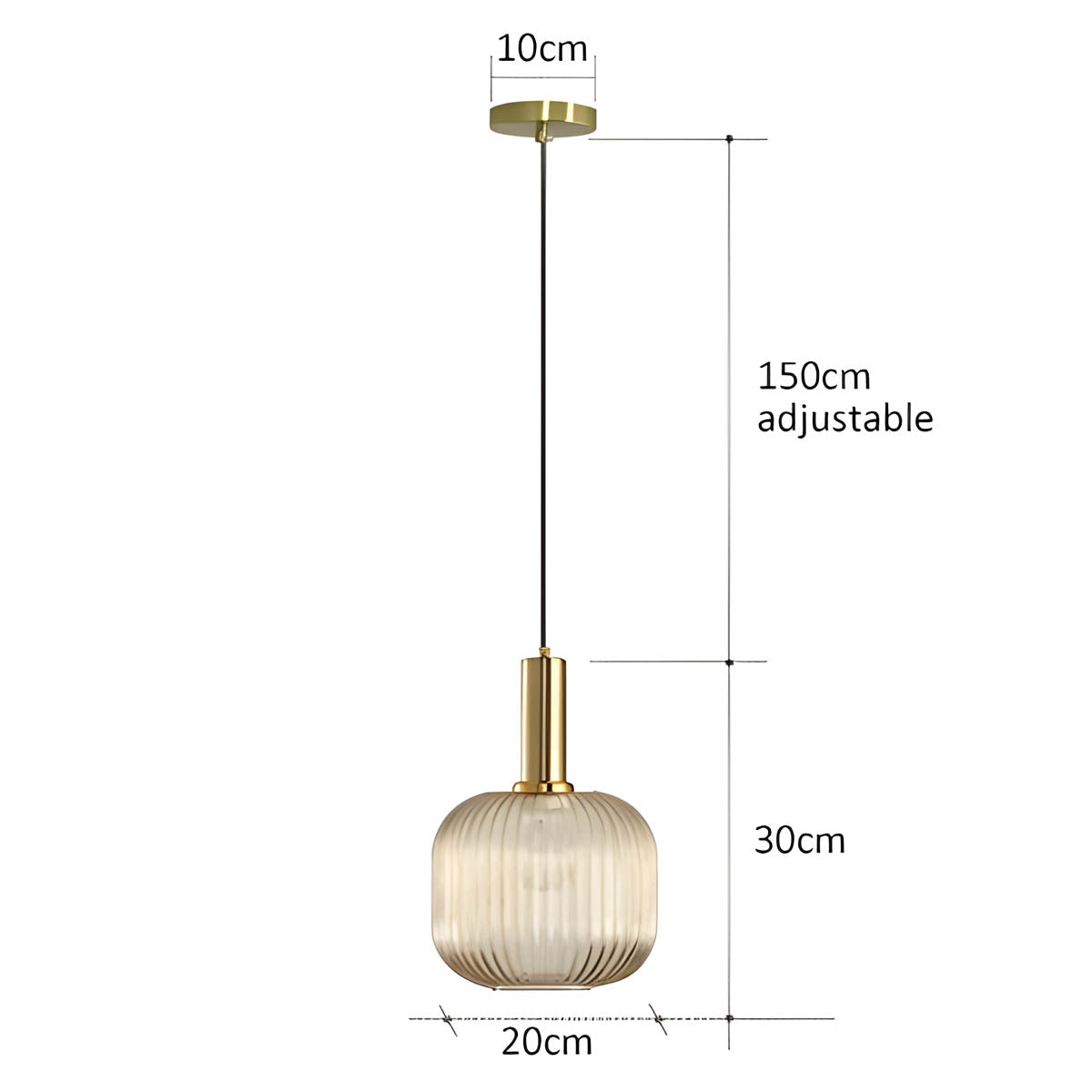 Variant image for Vintage Brushed Glass Pendant Light – Elegant Hanging Fixture for Warm Kitchen Ambient Lighting-14