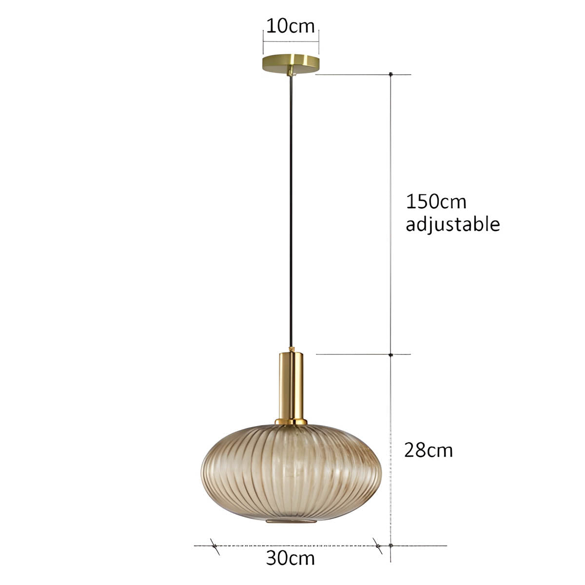 Variant image for Vintage Brushed Glass Pendant Light – Elegant Hanging Fixture for Warm Kitchen Ambient Lighting-15