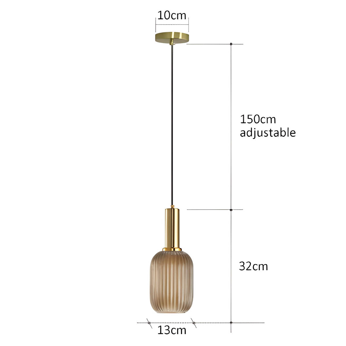 Variant image for Vintage Brushed Glass Pendant Light – Elegant Hanging Fixture for Warm Kitchen Ambient Lighting-13
