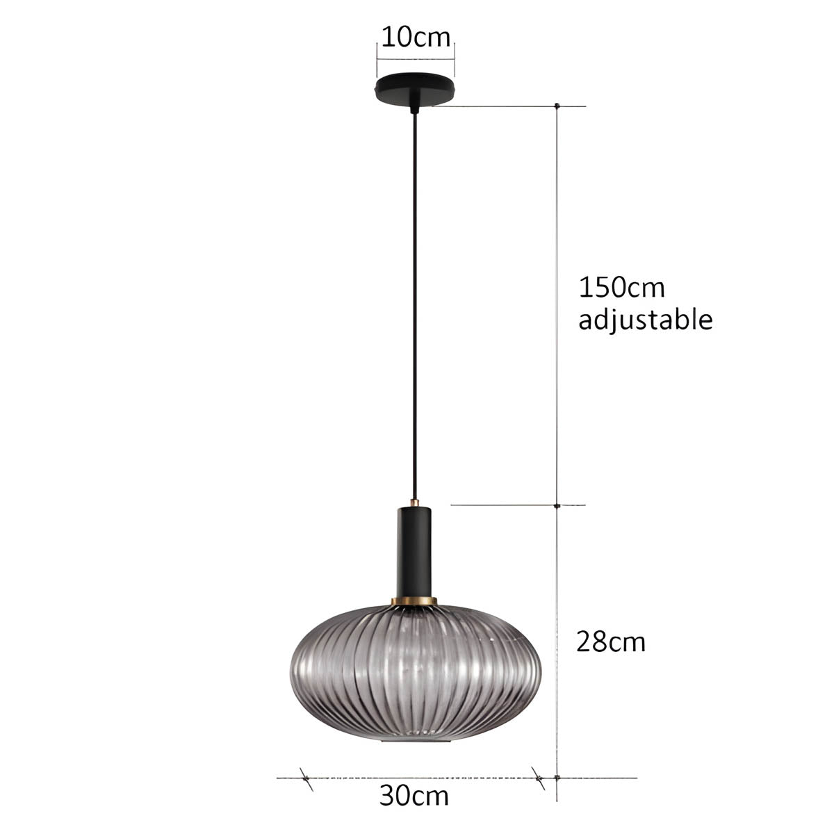 Variant image for Vintage Brushed Glass Pendant Light – Elegant Hanging Fixture for Warm Kitchen Ambient Lighting-6