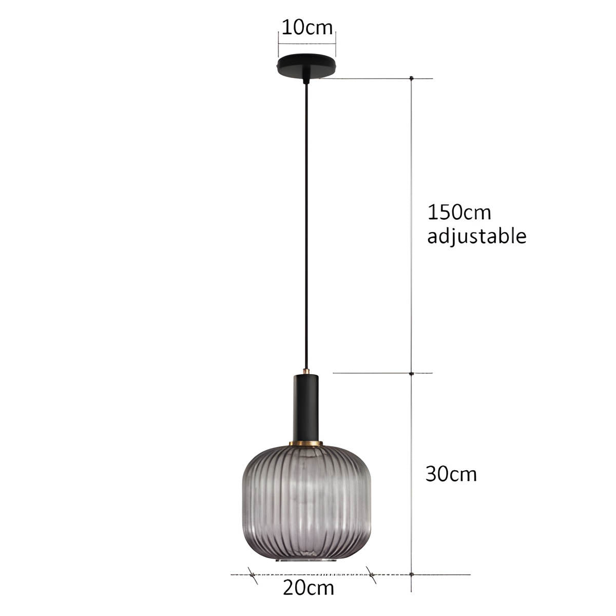 Variant image for Vintage Brushed Glass Pendant Light – Elegant Hanging Fixture for Warm Kitchen Ambient Lighting-5