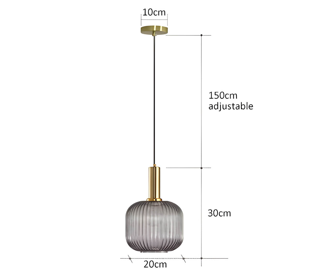 Variant image for Vintage Brushed Glass Pendant Light – Elegant Hanging Fixture for Warm Kitchen Ambient Lighting-17