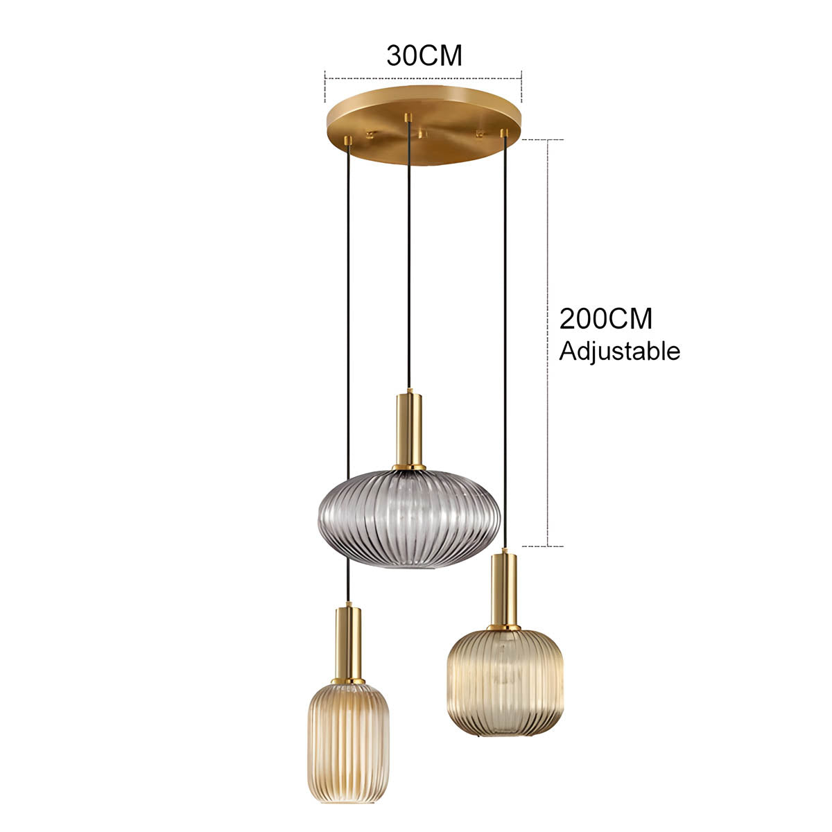 Variant image for Vintage Brushed Glass Pendant Light – Elegant Hanging Fixture for Warm Kitchen Ambient Lighting-22