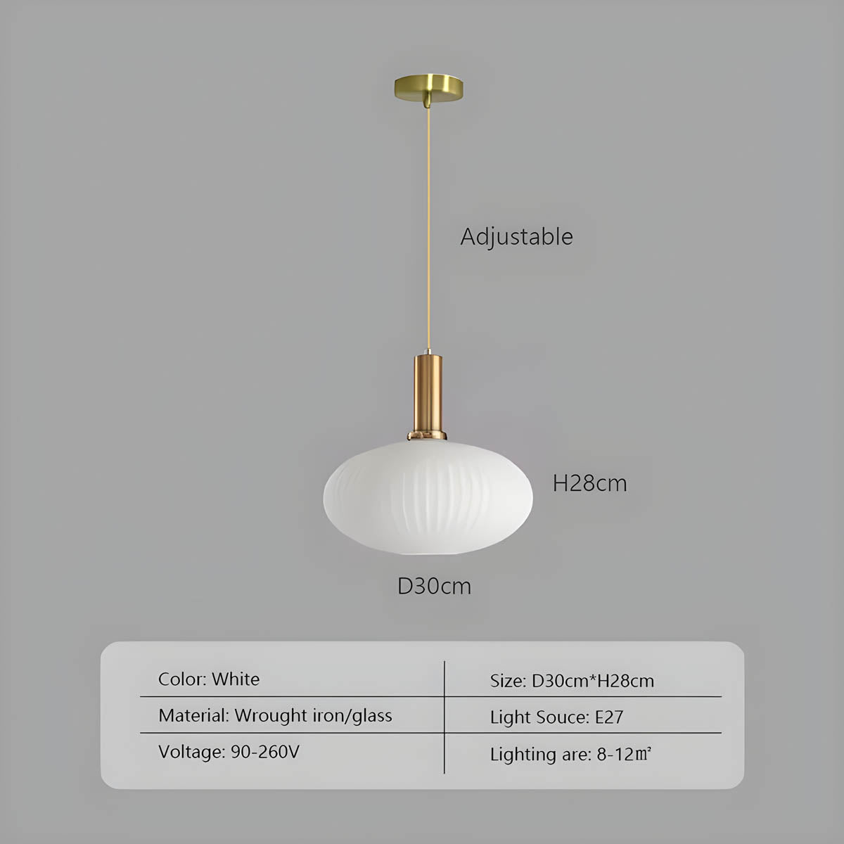 Variant image for Vintage Brushed Glass Pendant Light – Elegant Hanging Fixture for Warm Kitchen Ambient Lighting-12