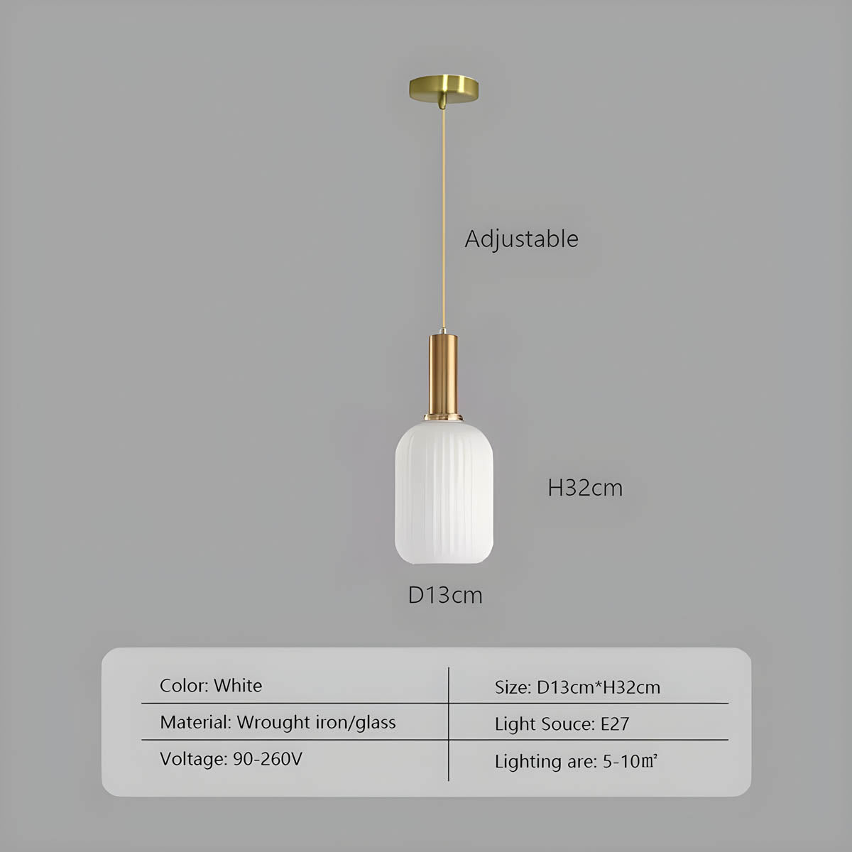 Variant image for Vintage Brushed Glass Pendant Light – Elegant Hanging Fixture for Warm Kitchen Ambient Lighting-10