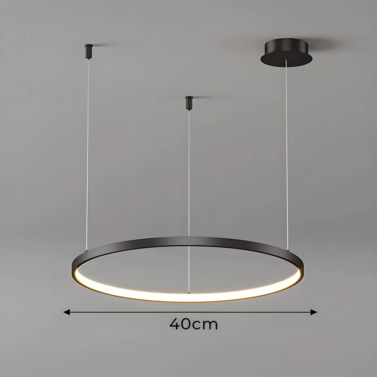 Variant image for Olympia - Black Kitchen Pendant Light 40cm Ring-1