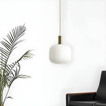 Vintage Brushed Glass Pendant Light – Elegant Hanging Fixture for Warm Kitchen Ambient Lighting-5