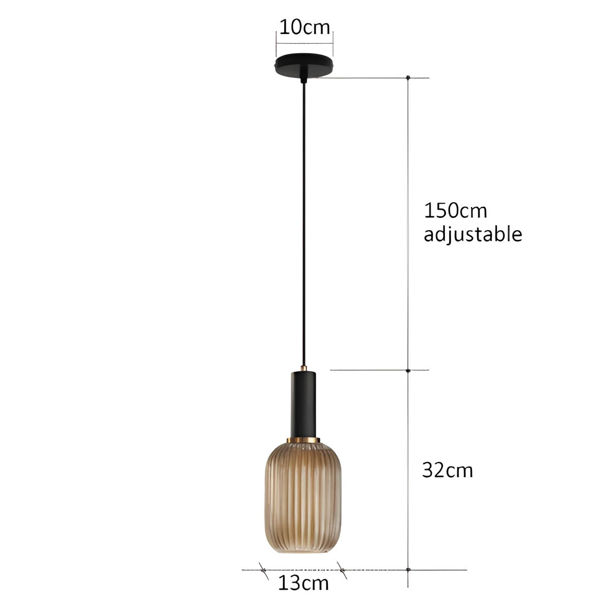 Variant image for Vintage Brushed Glass Pendant Light – Elegant Hanging Fixture for Warm Kitchen Ambient Lighting-1