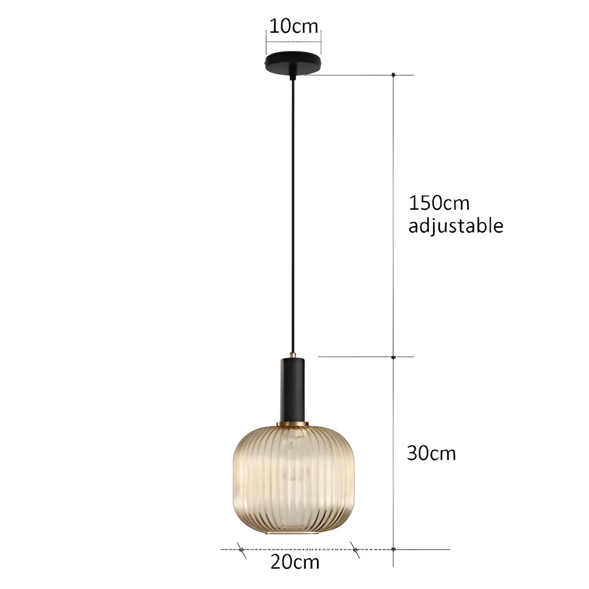 Variant image for Vintage Brushed Glass Pendant Light – Elegant Hanging Fixture for Warm Kitchen Ambient Lighting-2