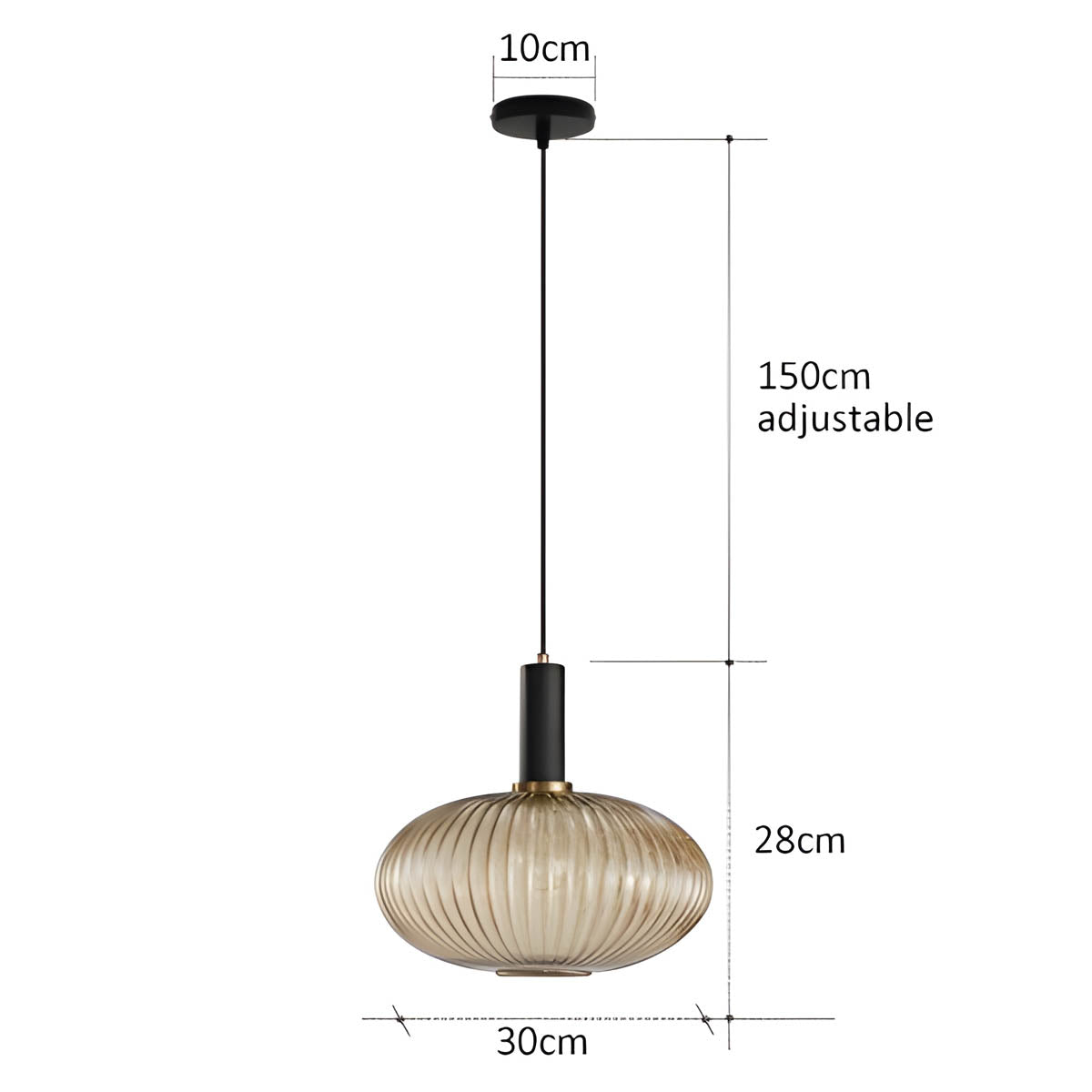 Variant image for Vintage Brushed Glass Pendant Light – Elegant Hanging Fixture for Warm Kitchen Ambient Lighting-3