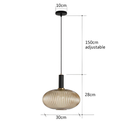 Variant image for Vintage Brushed Glass Pendant Light – Elegant Hanging Fixture for Warm Kitchen Ambient Lighting-3
