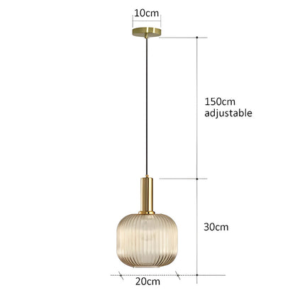 Variant image for Vintage Brushed Glass Pendant Light – Elegant Hanging Fixture for Warm Kitchen Ambient Lighting-14