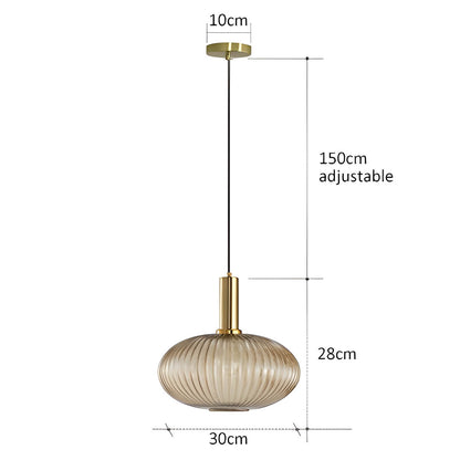 Variant image for Vintage Brushed Glass Pendant Light – Elegant Hanging Fixture for Warm Kitchen Ambient Lighting-15