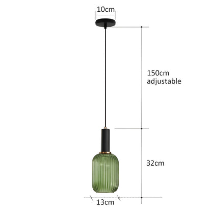 Variant image for Vintage Brushed Glass Pendant Light – Elegant Hanging Fixture for Warm Kitchen Ambient Lighting-7