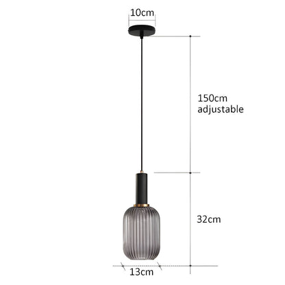 Variant image for Vintage Brushed Glass Pendant Light – Elegant Hanging Fixture for Warm Kitchen Ambient Lighting-4