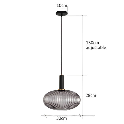 Variant image for Vintage Brushed Glass Pendant Light – Elegant Hanging Fixture for Warm Kitchen Ambient Lighting-6