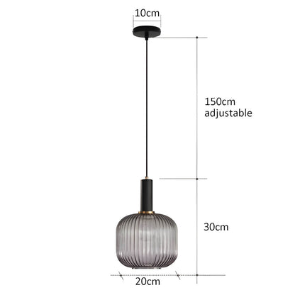 Variant image for Vintage Brushed Glass Pendant Light – Elegant Hanging Fixture for Warm Kitchen Ambient Lighting-5