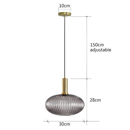 Variant image for Vintage Brushed Glass Pendant Light – Elegant Hanging Fixture for Warm Kitchen Ambient Lighting-18
