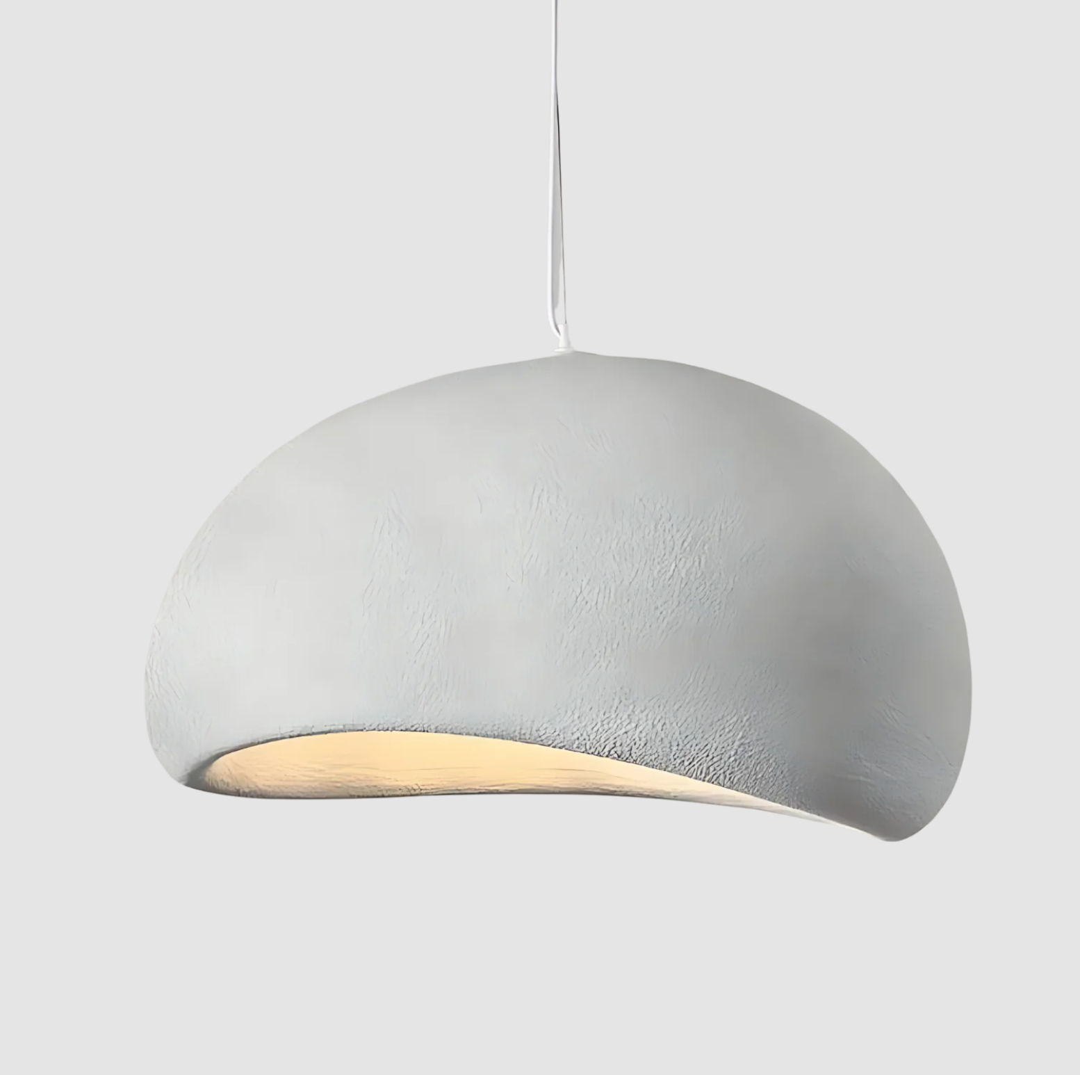 Variant image for Nordic Wabi Sabi Pendant Light – Minimalist Chandelier for Modern Interiors, E27 LED Compatible, Available in White and Gray-1
